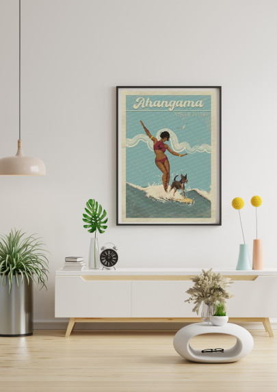 AhangamaSurfSriLankanPosterPostcard