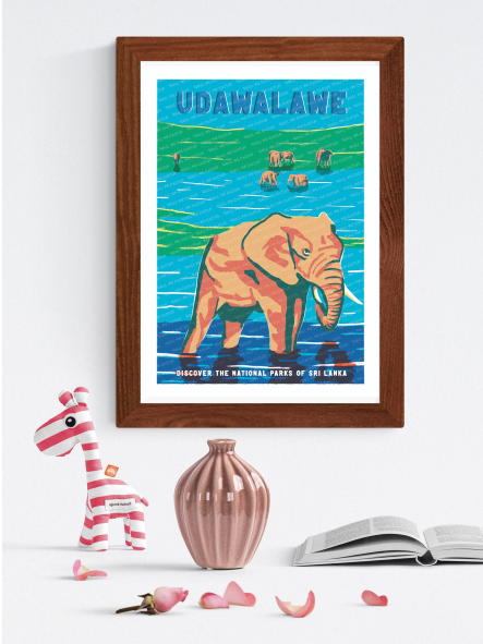 UdawalaweSafariSriLankanPosterPostcard