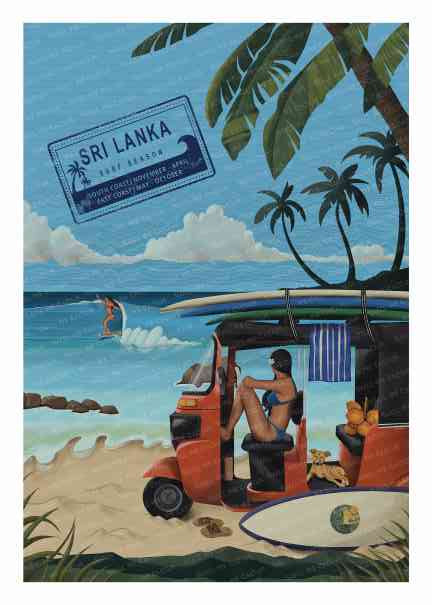Sri Lanka Surf Posters Postcards